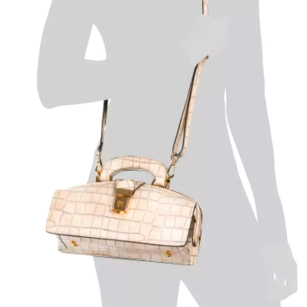 PRATESI firenze lady brunelleschi croc embossed doctor bag - Picture 7 of 7